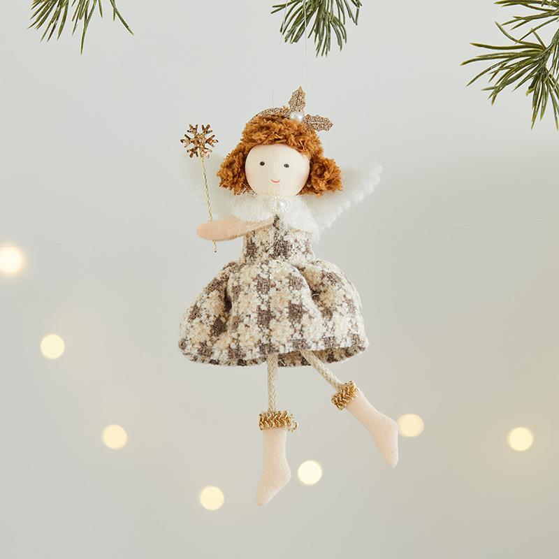 2025年新款圣诞节装饰挂件红色可爱小天使房间橱窗场景布置装扮