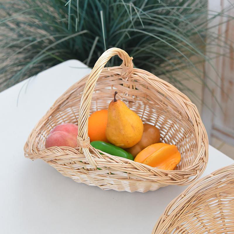 柳编水果野餐篮厨房收纳筐竹编手提蔬菜篮子置物筐藤编月子鸡蛋篮