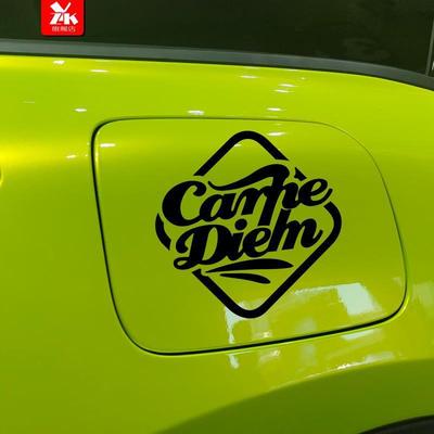 及时行乐carpe diem汽车三角窗玻璃油箱盖机车头盔摩托反光车贴纸