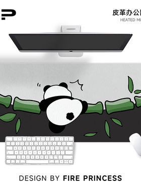 FIREPRINCESS翻墙熊猫鼠标垫超大高颜值办公游戏学习防滑垫防污
