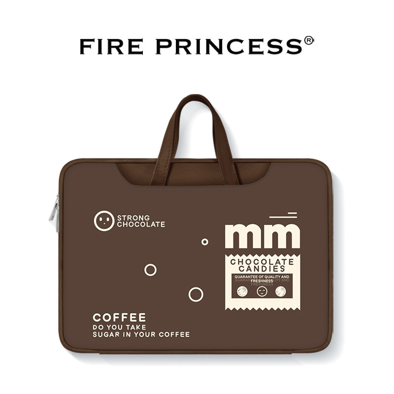 FP卡通巧克力2024新款笔记本电脑包女适用苹果macbook平板手提内胆包14寸华为联想荣耀16收纳保护套高级感