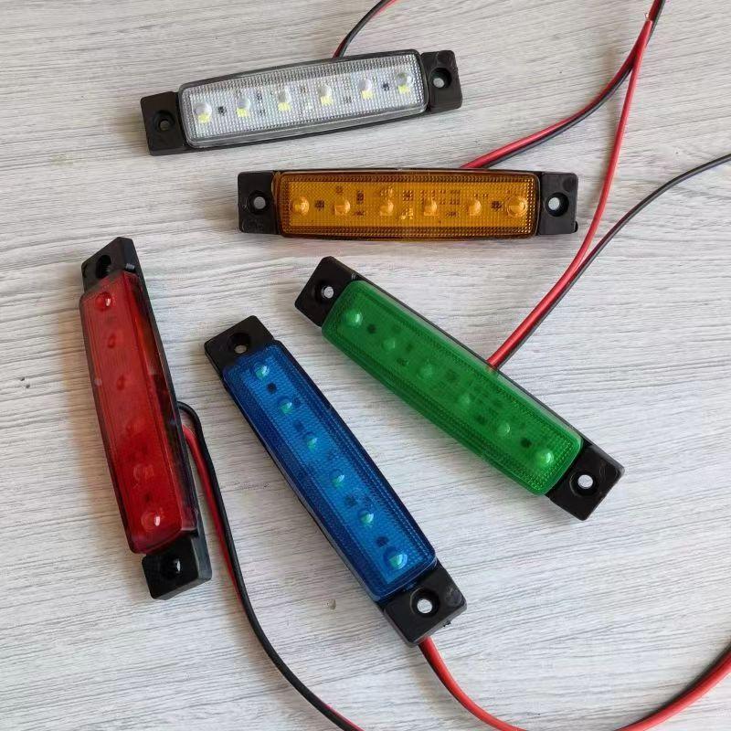 6LED卡车边灯挂车货车侧边灯12-24V通用大巴汽车侧边信号指示灯