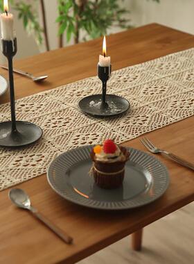 蕾丝桌布 法式餐桌镂空桌旗白色棉线钩花茶几盖巾电视柜盖布ins风