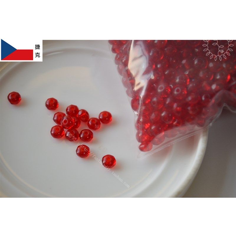 RN5樱桃红  5mm捷克玻璃扁圆切割隔珠 手工diy串珠绣梭编缉珠