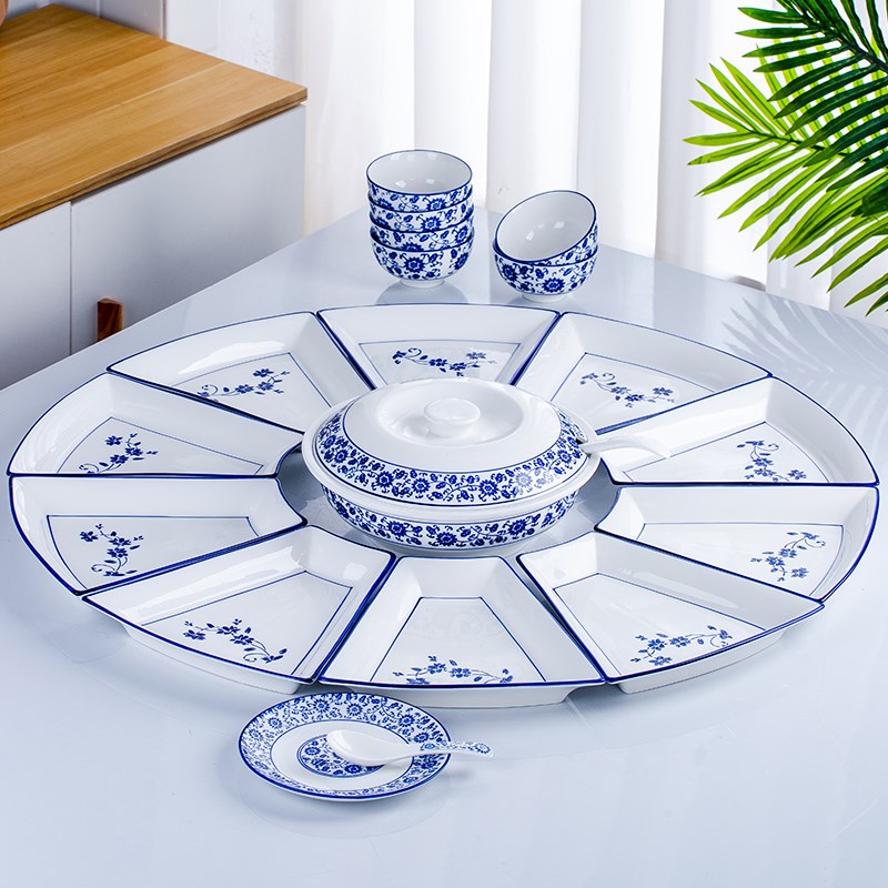 网红陶瓷拼盘餐具组合套装家用过年创意菜盘家庭团圆饭年夜饭盘子