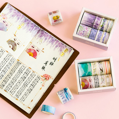 极速10 Pcs/Box Fantasy ocean Beautiful flowers plant washi t