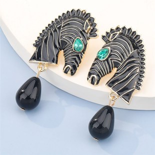 欧美夸张冷淡风个性创意合金滴油马形耳坠耳环女复古动物耳饰跨境