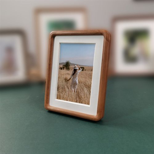 定制黑胡桃实木圆角相框摆台a4/6/8/10寸装裱像框洗照片做成相框7