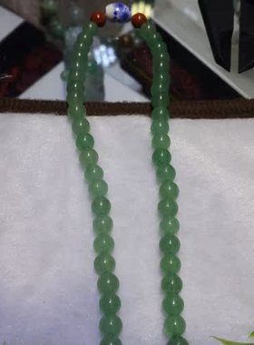 天然巴西深绿色玉髓路路通108颗粒手錬吉祥手錬手串佛珠 招财男女