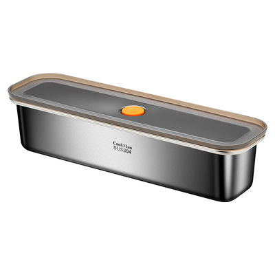 面条收纳盒长方形食品级不锈钢密封保鲜盒带盖子冰箱厨房杂粮挂面