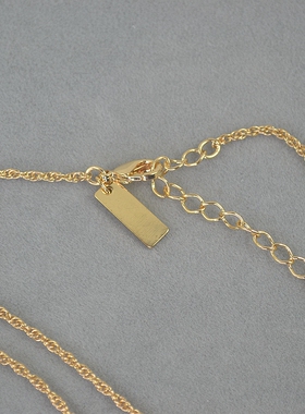 INC 镀金 紫色爱心宝石 长版 项链