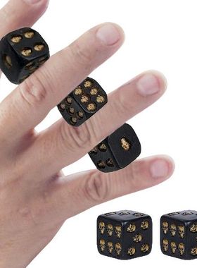 5 Pieces Black Skull Dice DND Dice Set Of 5 Pcs Black Skull