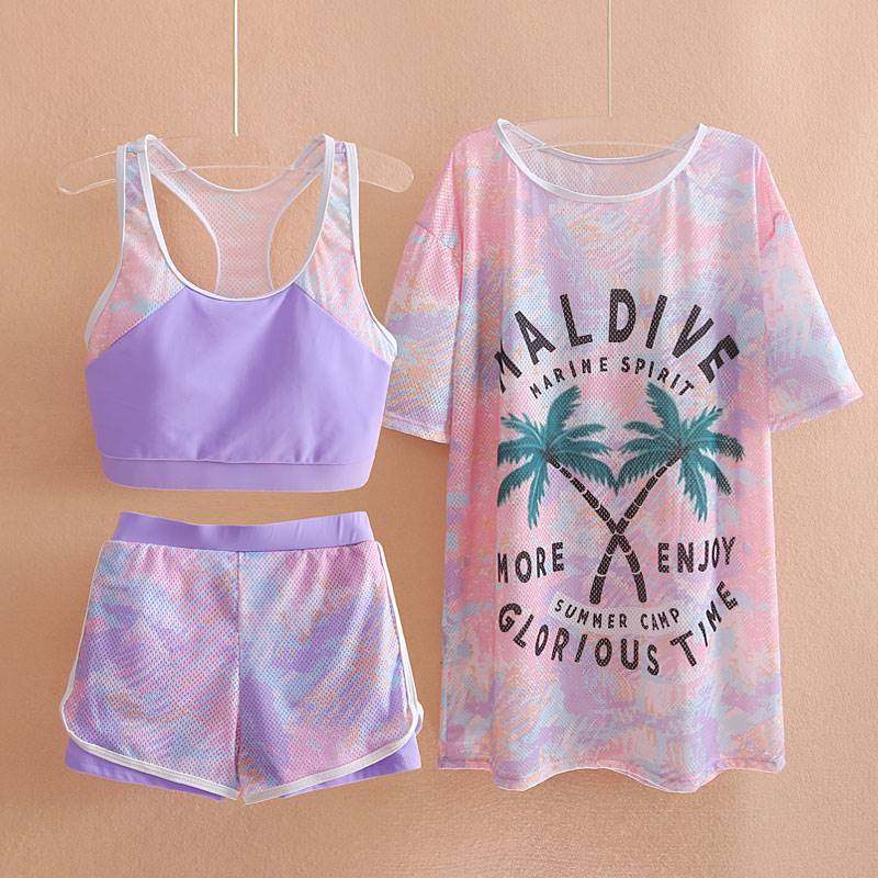 泳衣女大童初中生保守少女儿童10分体11时尚带胸垫泡温泉12岁甜美