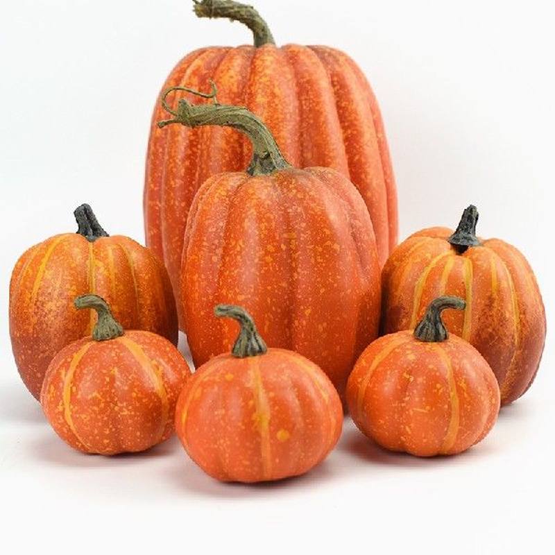 7PCS Simulation Pumpkin Model Fake Vegetable Halloween DIY