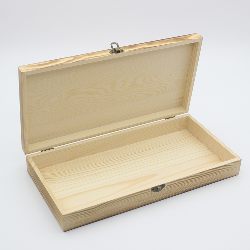 木盒实木复古桌面收纳盒木质礼品包装盒茶盒定制长方形翻盖木盒子