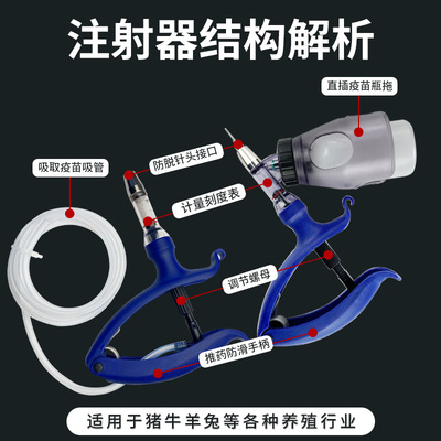 进口兽用连续注射疫苗器猪用自动可调注射注器猪牛羊鸡用疫苗神器