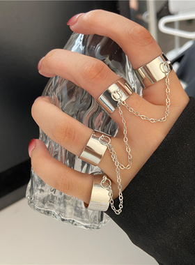 极速17KM Punk Cool Hiphop Chain Rings Multi-layer Adjustable