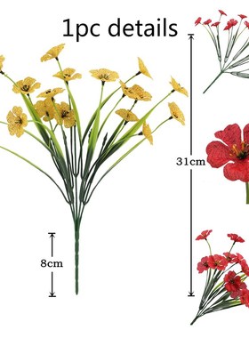 5Pcs/bunch Artificial Flowers Violets Yellow Pink Purple