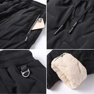 Windproof Down Pants Winter Men Cashmere Thicken Sweatpants