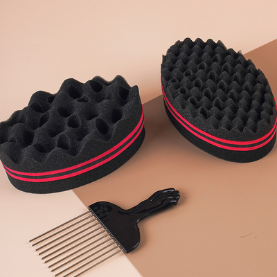 黑人烫发海绵嘻哈爆炸头打理工具barbershop非洲脏辫美发造型海绵