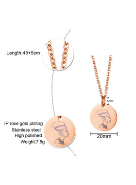 异国风情饰品生日礼物 钛钢埃及王後硬币项链 时尚个性吊坠PN-926