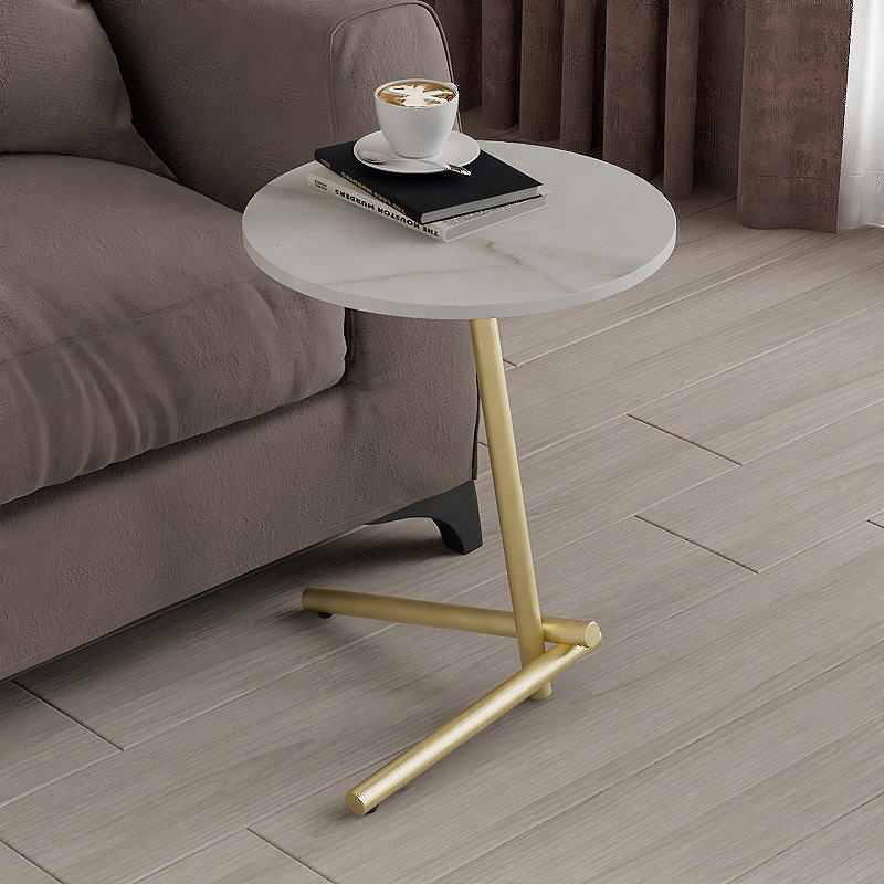 小桌子沙发创意卧室坐地小圆桌岩板小边几边桌迷你阳台桌子小茶几