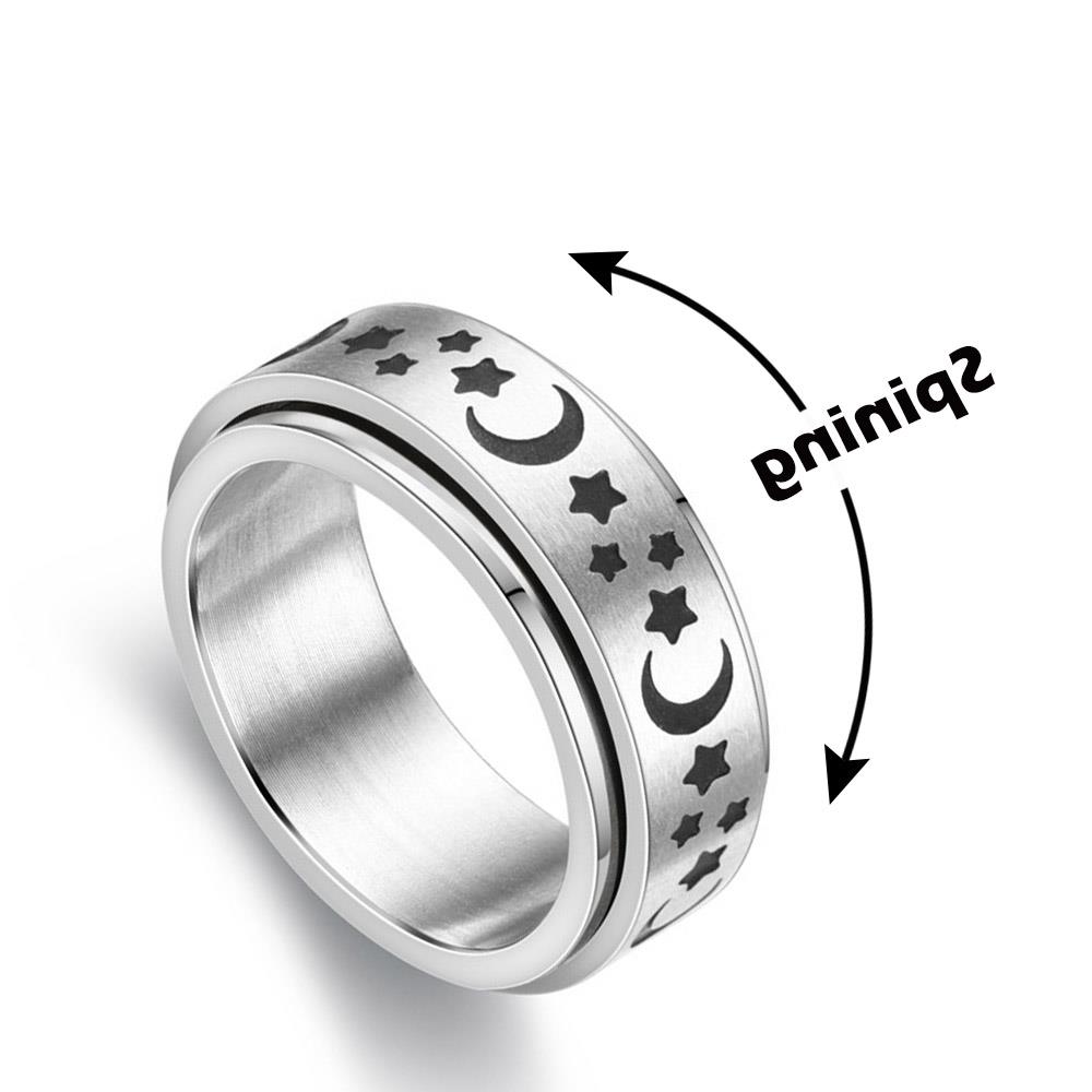 .Anxiety Ring Figet Spinner Rings For Women & Men Stainl