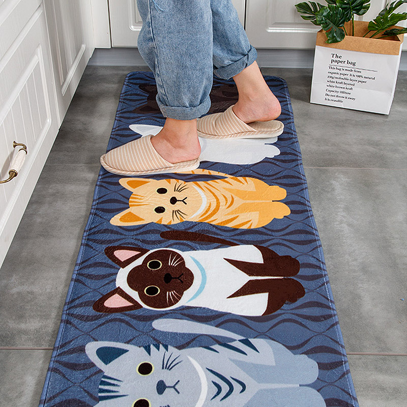 Flannel Floor Mat Entrance Doormat Non Slip Kitchen Carpet C