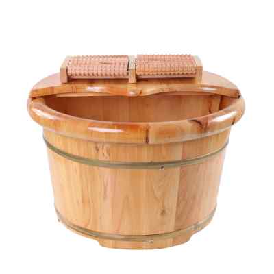 老树柏木泡脚木桶洗脚洗家用加厚足浴盆家用过小腿足及藏方藏御堂