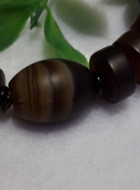 冰种仿古天然茶黑色 玉髓玛瑙 佛珠 路路通 佛串手錬手串 男女