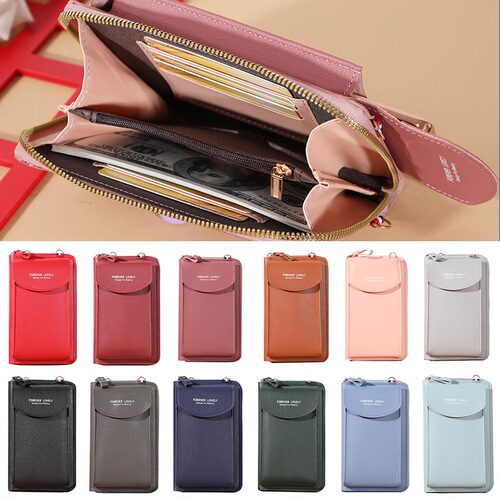 极速2021 New Women Wallet Solid Leather Shoulder Straps Shou