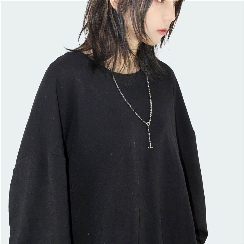 欧美小众设计ins潮复古街头多色拼接长项链情侣毛衣链配饰锁骨链