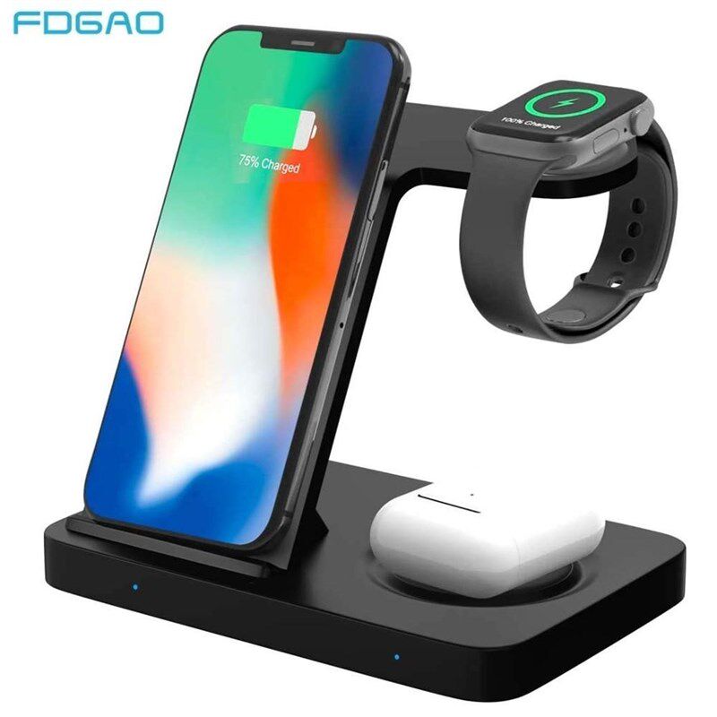 15W Qi Wireless Charger 3 in 1 Fast Charging Stand for Sams