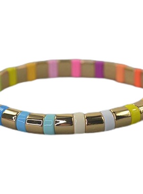 RA  彩虹色搪瓷 泥鳅背  手镯