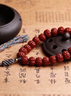 天然机刷包浆玉化小金刚菩提子手串男女佛珠手链五瓣念珠文玩饰品