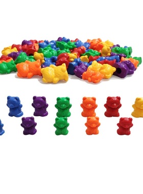 1 Set Rainbow Weight Counting Bear With Stacking Cups Montes