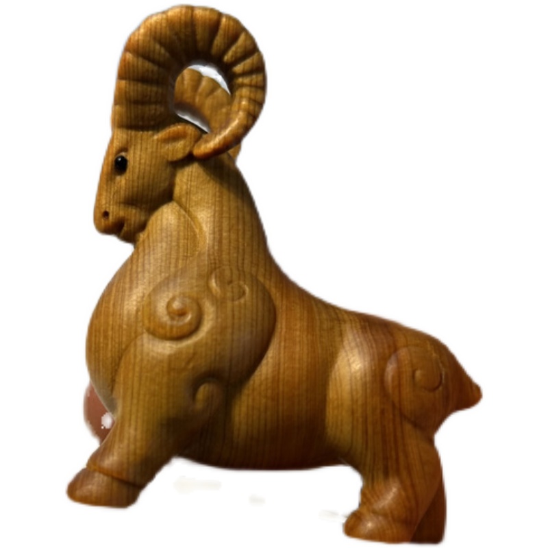 太行崖柏木雕刻手把件生肖羊随身盘玩男士文玩动物摆件本命年礼物