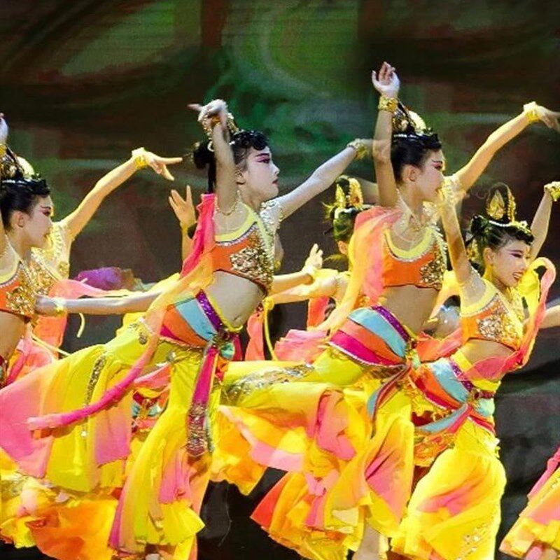 敦煌舞蹈服六一儿童节表演服装女童千手观音飞天琵琶舞古典幼儿61