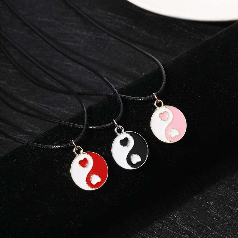 Two-color stitching alloy pendant Tai Chi yin and yang metal