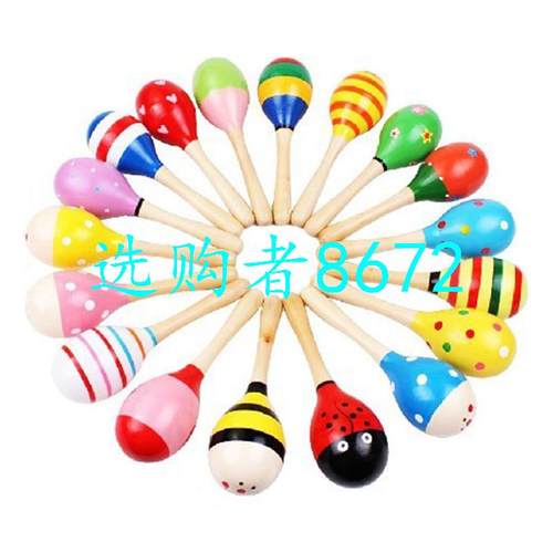 1pcs Colorful Wooden Maracas Baby Child Musical Instrument R