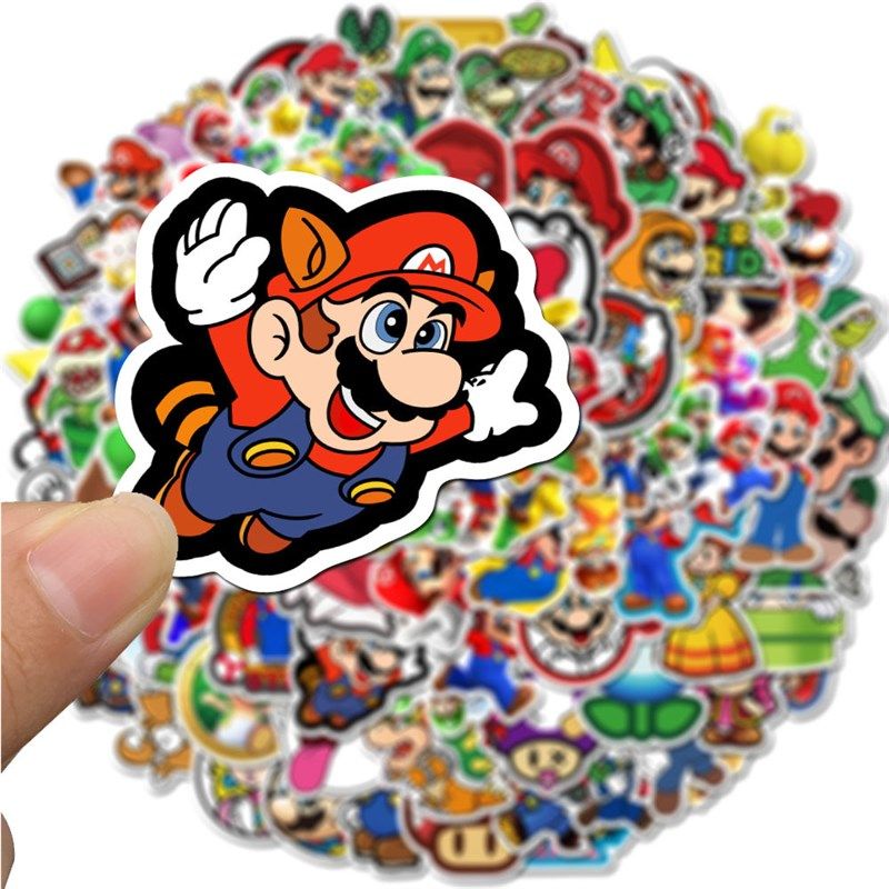 100PCS Super Mario Game Stickers IY Bike Travel Luggage