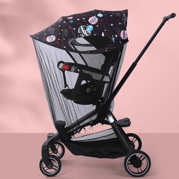 Baby Stroller Sun Shade With Net Adjustable Anti-UV Shade