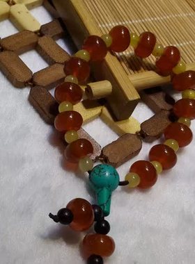 冰种巴西路路通算盘子玉髓镶黄翡手錬手串佛串 招财转运玛瑙男女