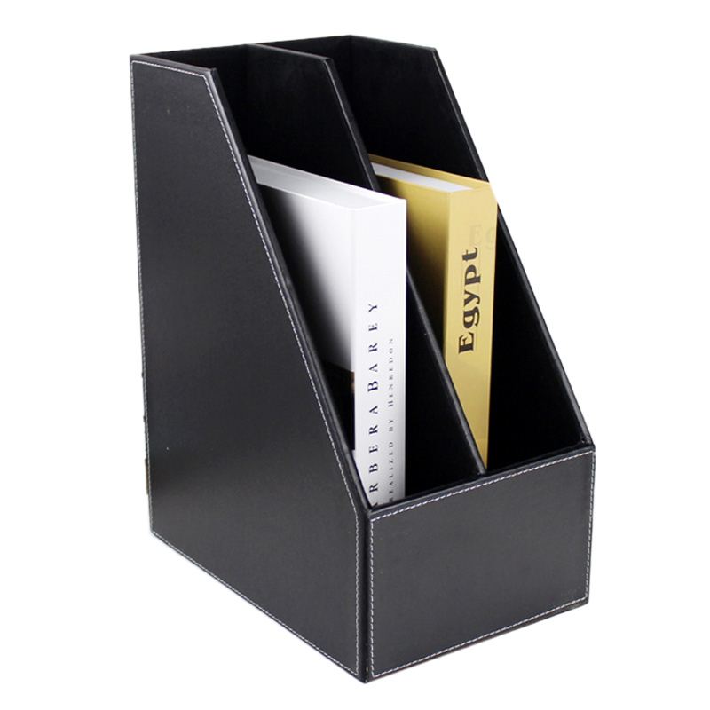 皮革多层文件架子座框栏木质 a4资料架夹桌面办公用品收纳筐创意