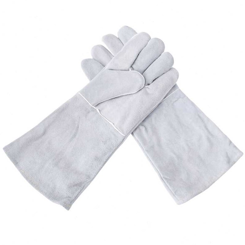 伏兴加长款牛皮电焊手套40cm焊工手套耐高温隔热手套耐磨手套劳保