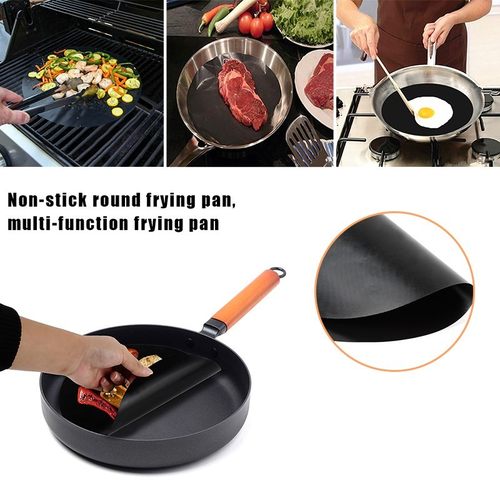 2pcs Non-stick Mat Round Teflon Pan Fry Liner Sheet Cooking