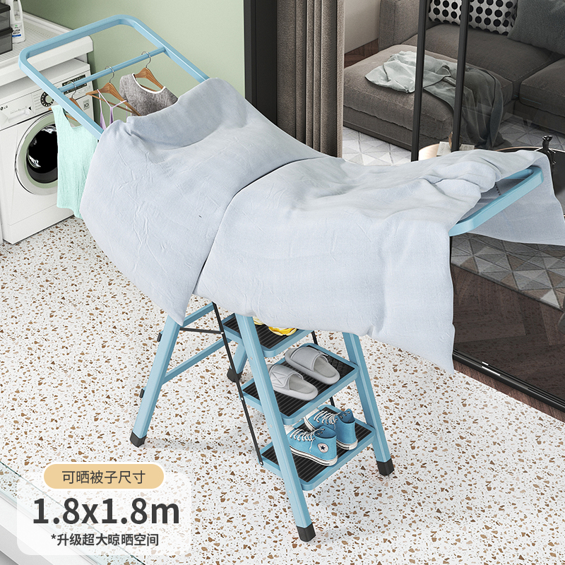 加厚梯子晾衣架两用多功能折叠置地人字梯爬楼梯家用室内便携防滑