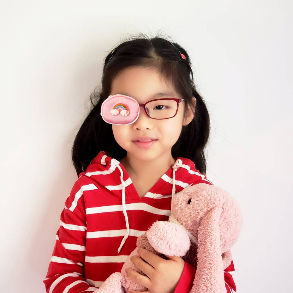 真丝眼罩柔软亲肤儿童卡通弱视矫正眼贴斜视眼镜遮盖布单眼遮光
