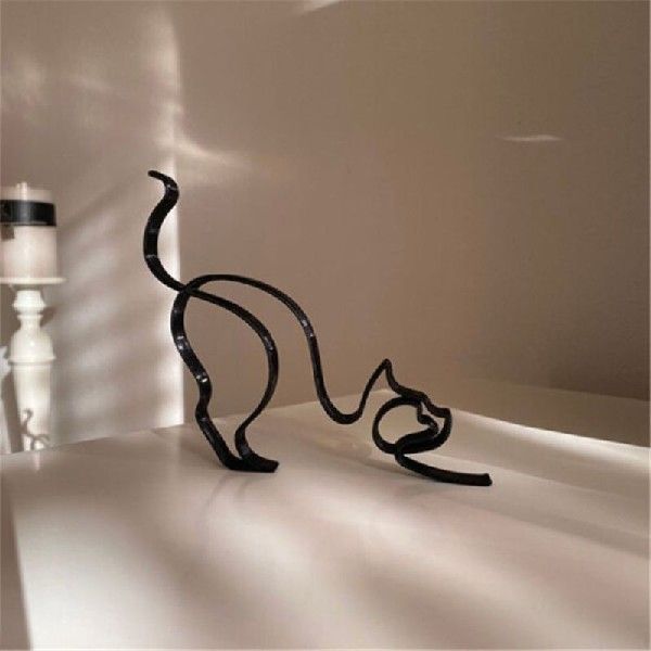 Simple Metal Animal Wrought Iron Ornaments Cat Dog Metal Scu