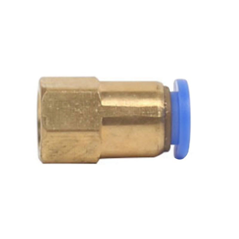 气动快速接头304不锈钢铜内螺纹直通PCF8-02快插气管软管镀镍接头